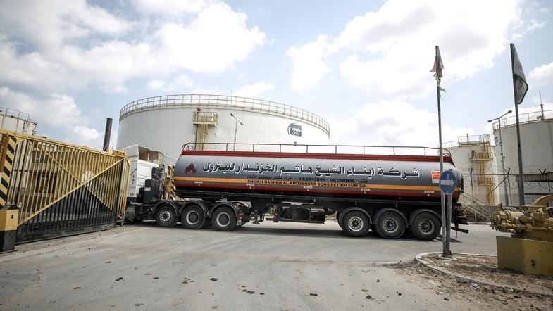 Gaza fuel depot and truck