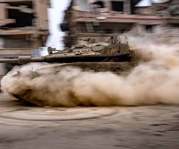 Israeli tank and dust IDF photo