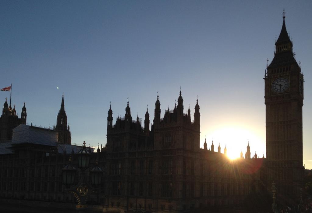 Silhouette of Big Ben and Parliament