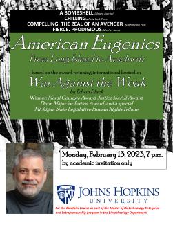 Edwin Black on Eugenics from Long Island to Auschwitz for JHU Bioethics
