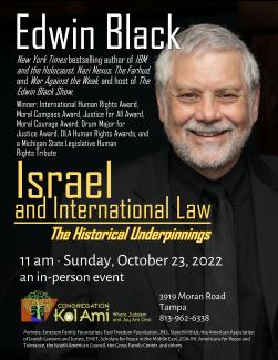 Israel and International Law for Kol Ami Tampa
