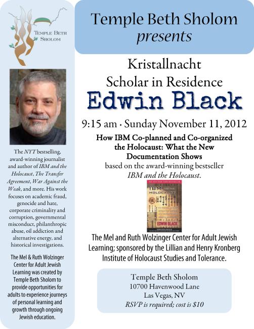 How IBM Co-Planned and Co-Organized the Holocaust for Temple Beth Sholom