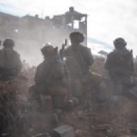IDF troops in Gaza dusty IDF photo